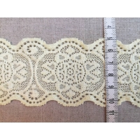 Ластична дантела, цвят жълт, 5.5 см 